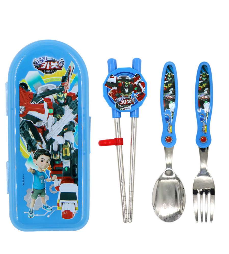 Hello Carbot Warrior Character All-in-One Correction Chopsticks and Spoon Full Set 402443