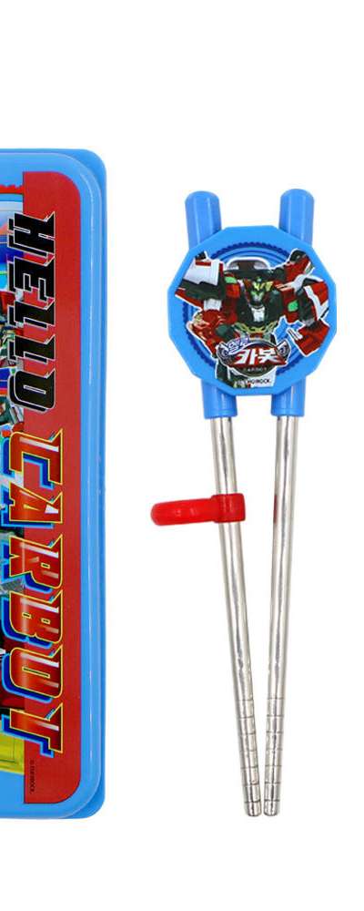 Hello Carbot Warrior Character Spoon & Dual-Hand Training Chopsticks Case Set 402429