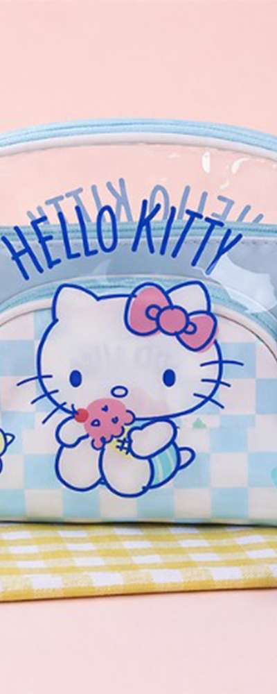 Hello Kitty Character Transparent 3-Piece Pouch (Play) 980227