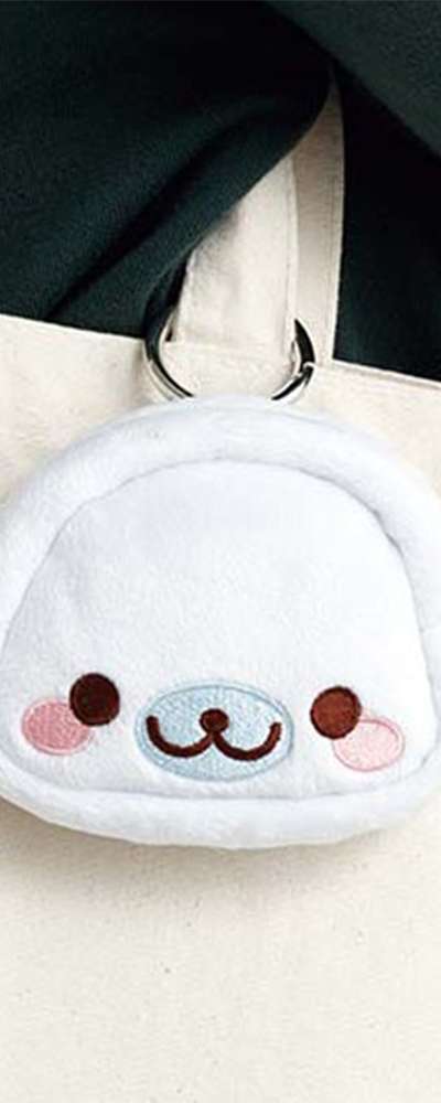 Damegouma Character Plush Mini Pouch Coin Wallet (Shiro Gouma)
