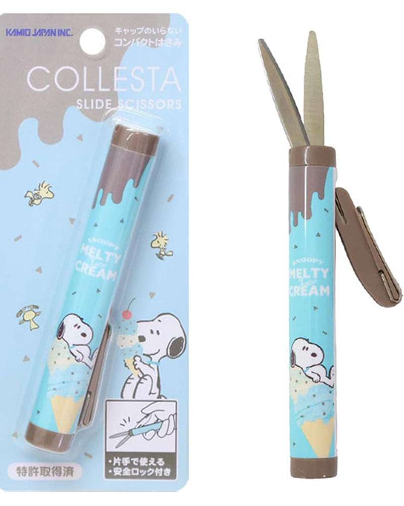 Snoopy Character Slide Stick Scissors (Melty Ice Cream)