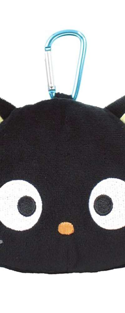 Choco Cat Character Carabiner Plush Pouch Coin Purse
