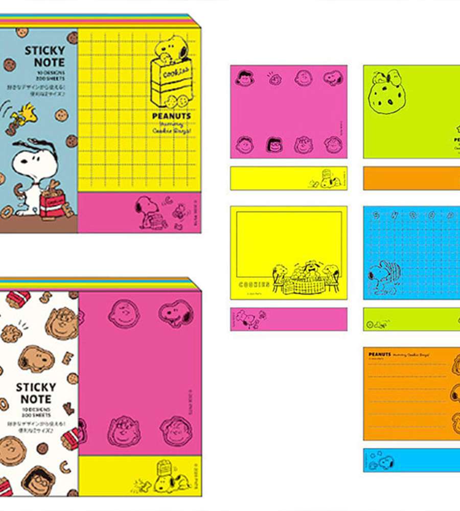 Snoopy Character Eraser Fluorescent Adhesive Memo Notepad (Yami Cookie Days)