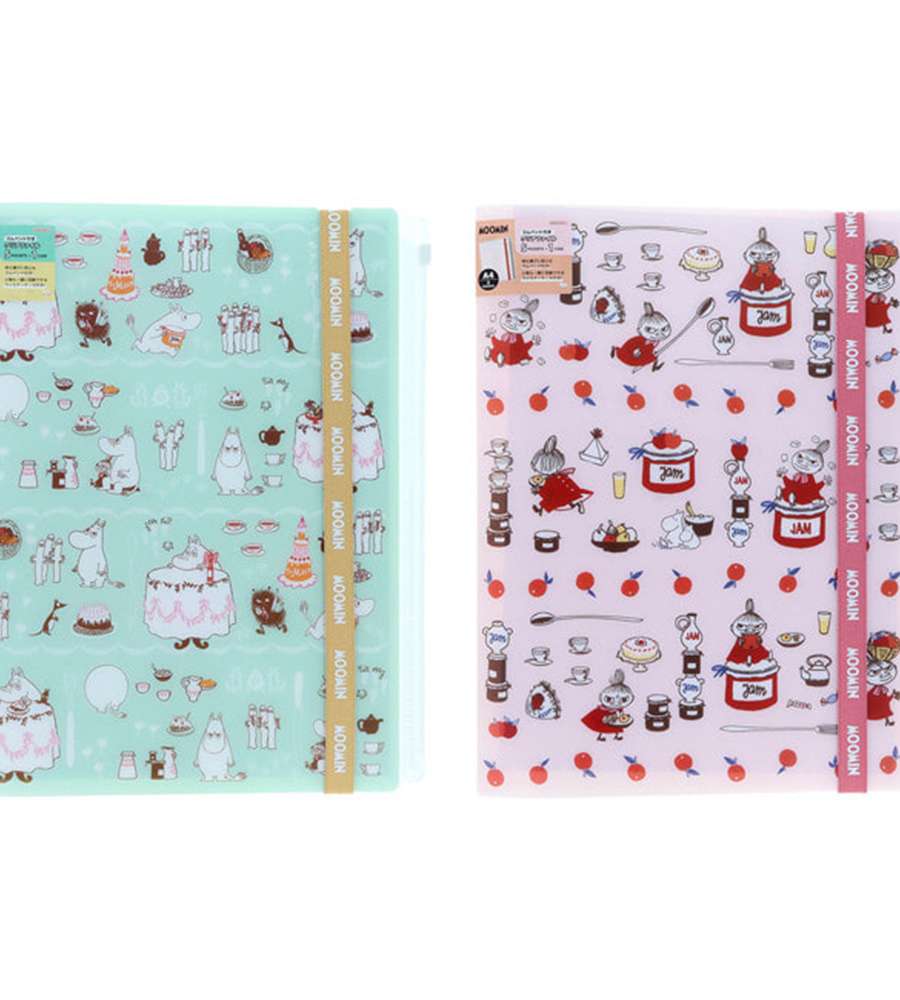 Moomin Character 5-Pocket 1-Zipper Band Clear Index File (Afternoon Tea Party)