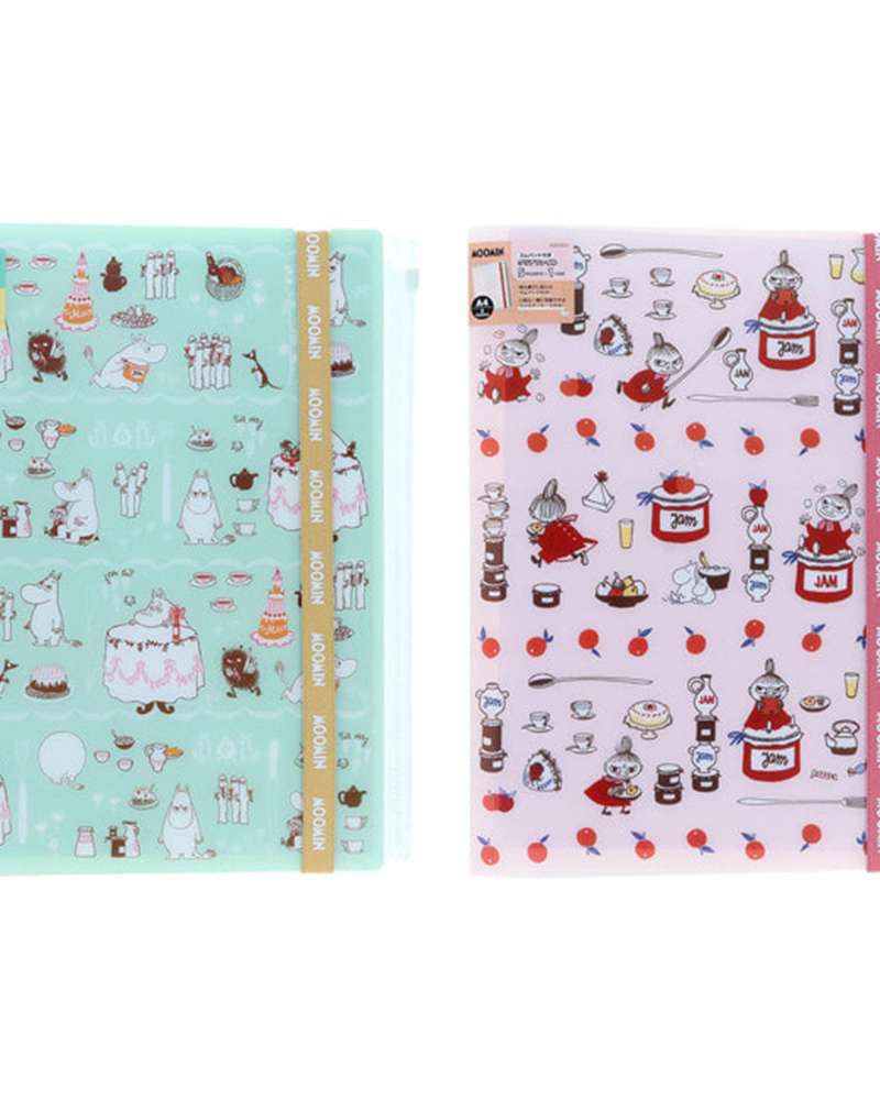 Moomin Character 5-Pocket 1-Zipper Band Clear Index File (Afternoon Tea Party)