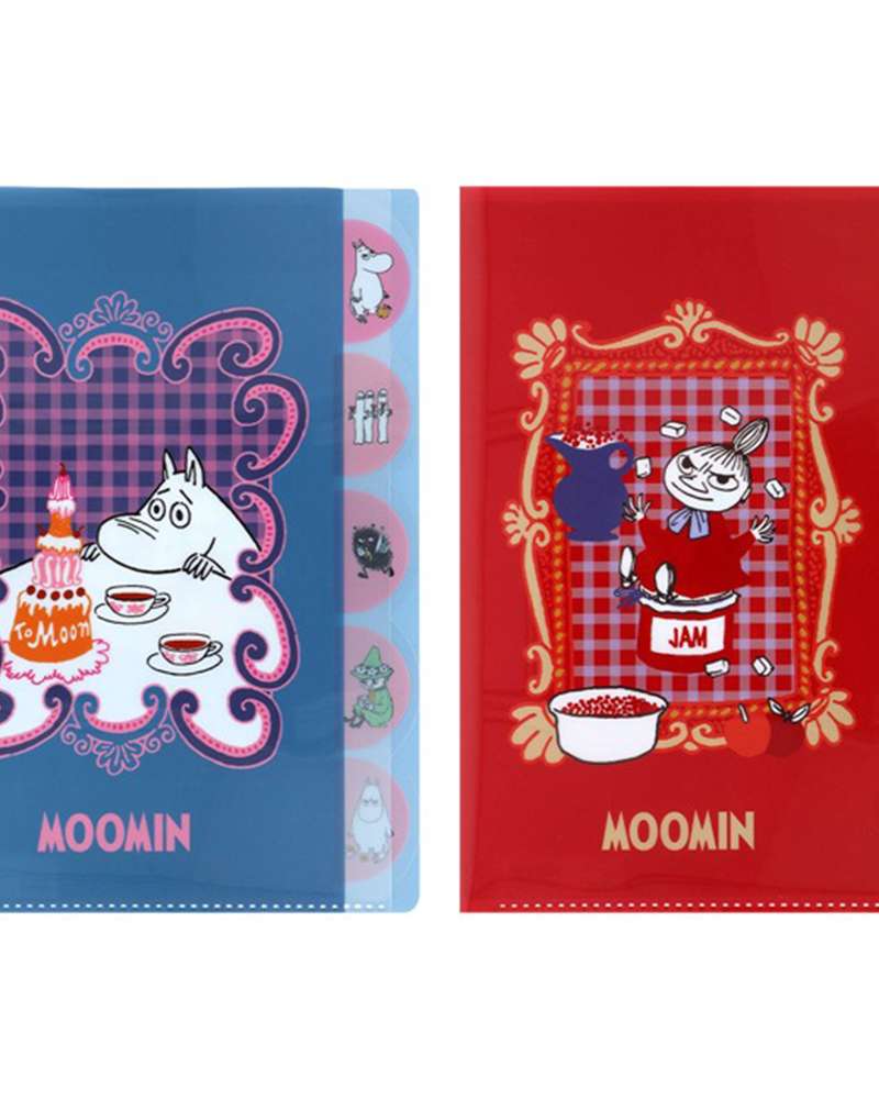 Moomin Character 5-Pocket A4 Die-Cut Clear Index File (Afternoon Tea Party)