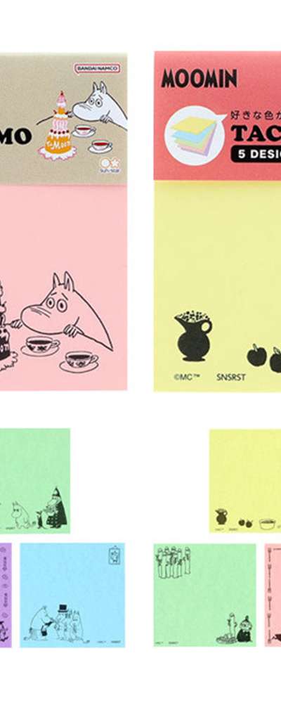 Moomin Character 5-Color Adhesive Memo Stickers Post-it (Afternoon Tea Party)