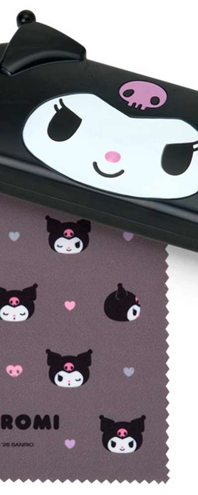 Kuromi Character Face-Shaped Glasses Case (Japan) 588256