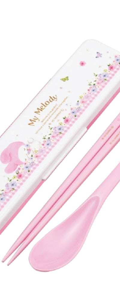 My Melody Character Pastel Blossom Noise-Reducing Utensil Combo Set (Single) 721168