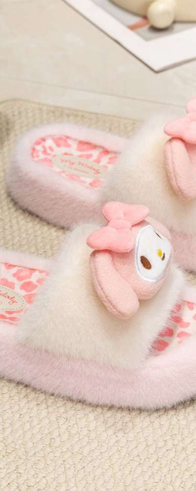My Melody Character Fluffy Plush Slippers 240mm Indoor Shoes 103130