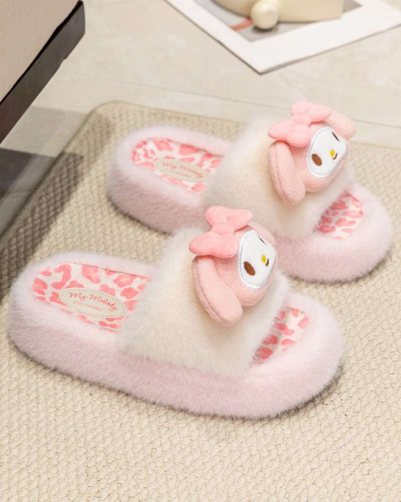 My Melody Character Fluffy Plush Slippers 240mm Indoor Shoes 103130