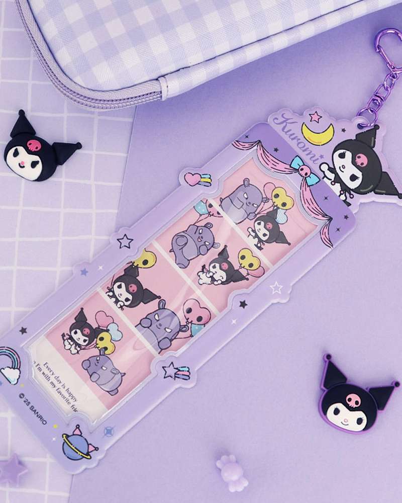 Kuromi Character Four-Cut Photo Keyring 787042