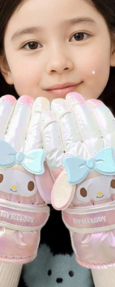 My Melody Character Shine Big Face 3D Winter Gloves Kids Gloves