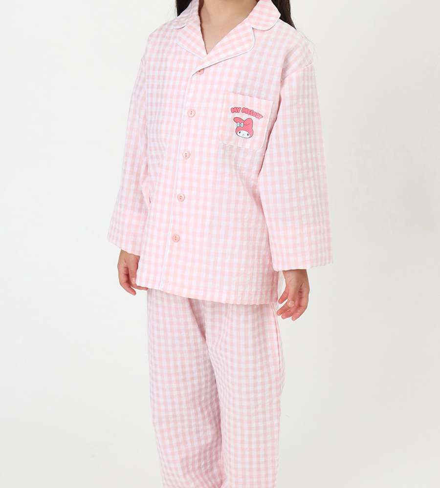 My Melody Character Kids Check 9/10 Length Pajama Set
