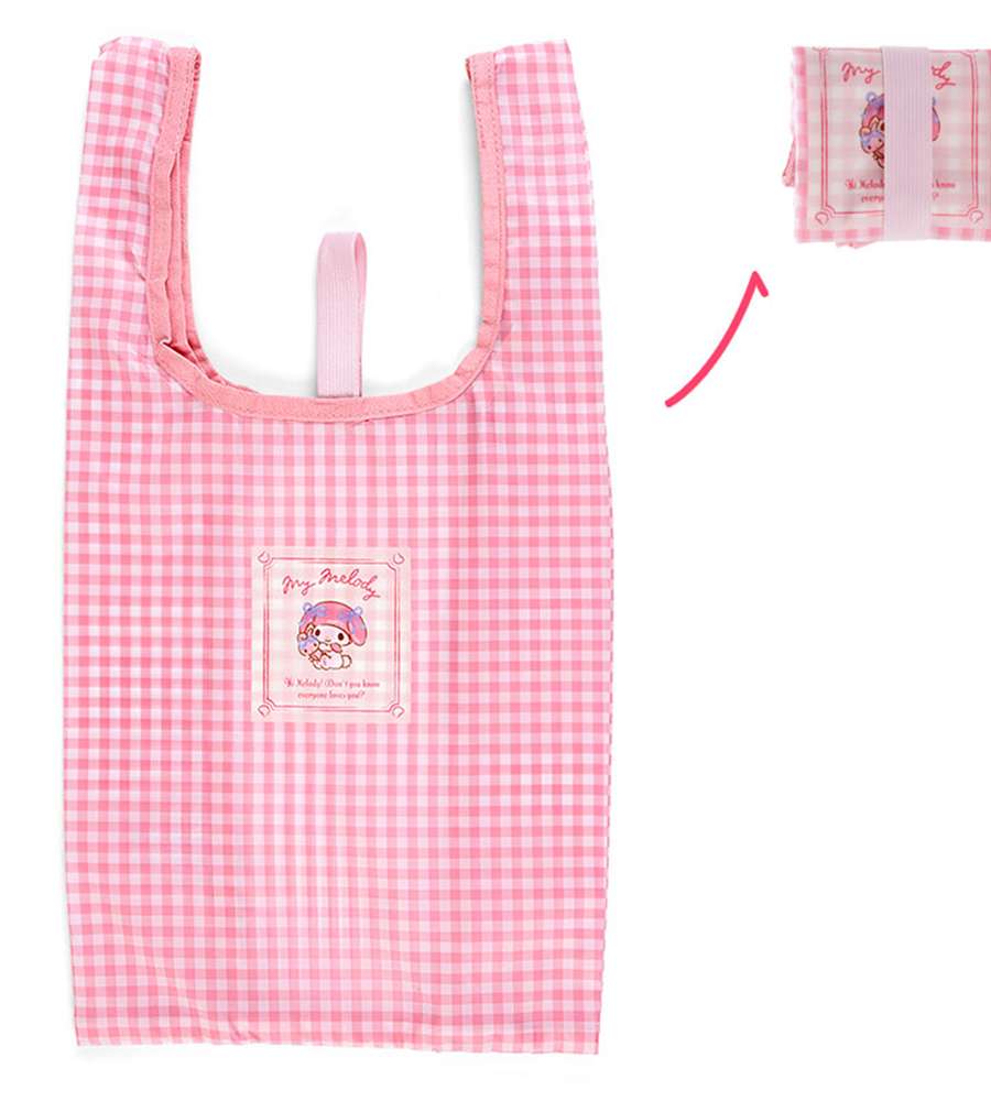 My Melody Eco Foldable Character Market Bag Shopping Basket (Check 23)