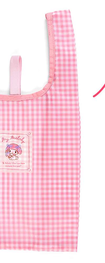 マイメロディ エコ折りたたみキャラクターマーケットバッグ 買い物かご(チェック23)