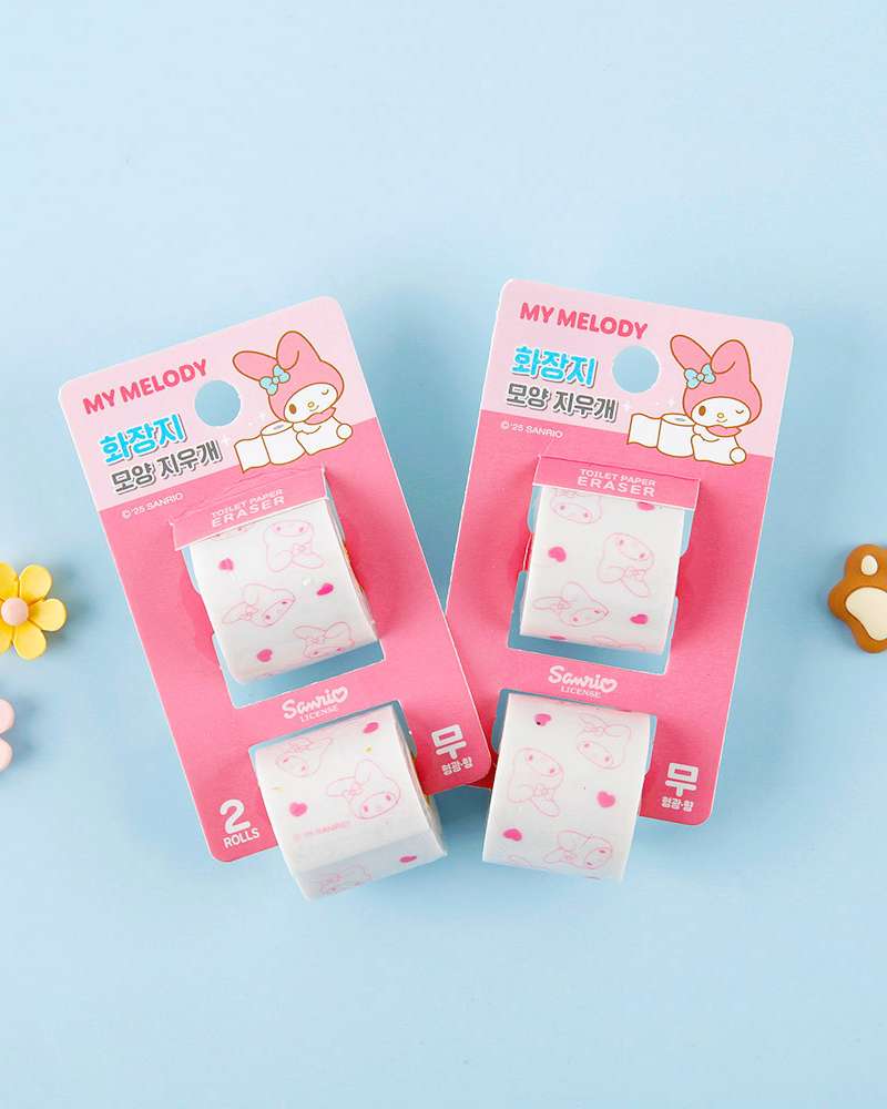 My Melody Character Toilet Paper-Shaped Eraser 2-Piece Set 662127