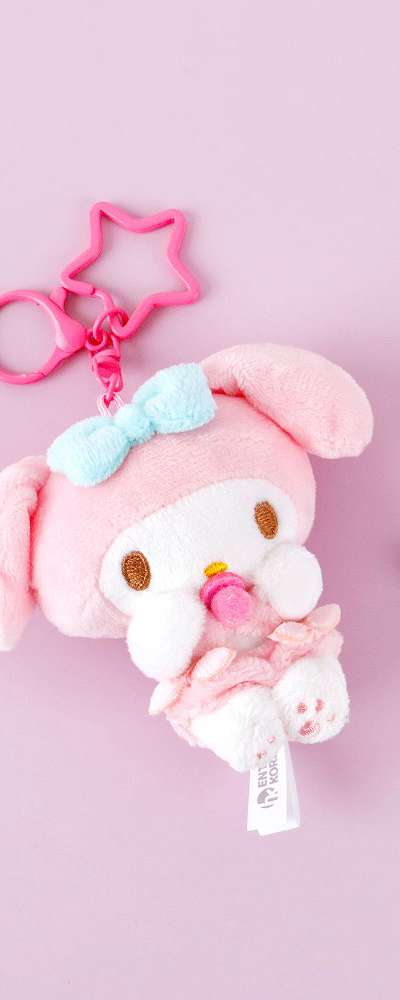 マイメロディ キャラクター おしゃぶり型 8cm キーリング バッグチャーム 087324