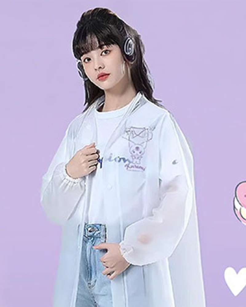 Kuromi Character Adult Disposable Raincoat 107962