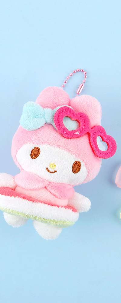マイメロディ キャラクター サマー 8cm キーリング バッグチャーム 082282