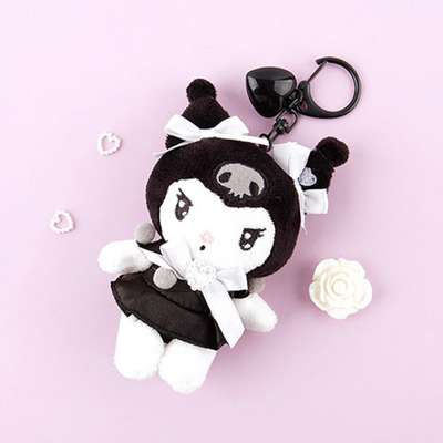 Kuromi Character Black Heart 8cm Plush Keyring Bag Charm 087300