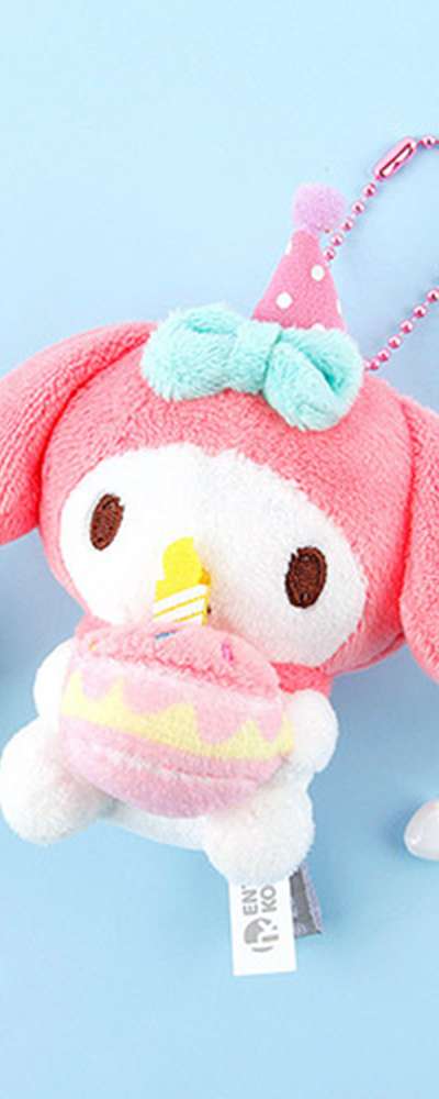 My Melody Birthday Cake Character 8cm Plush Keyring Bag Charm 507466