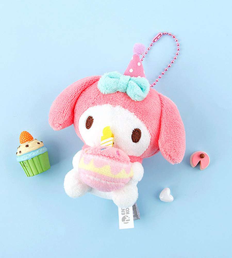 My Melody Birthday Cake Character 8cm Plush Keyring Bag Charm 507466