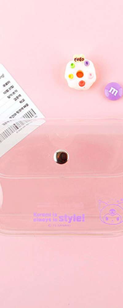 Kuromi Character Transparent Card Wallet 661239