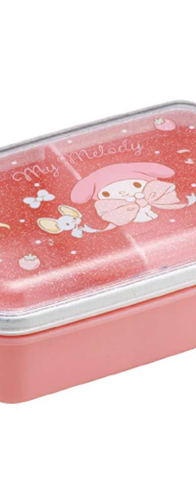 My Melody Character Big Ribbon Single-Tier Dome Square Bento Box (Japan) 686504