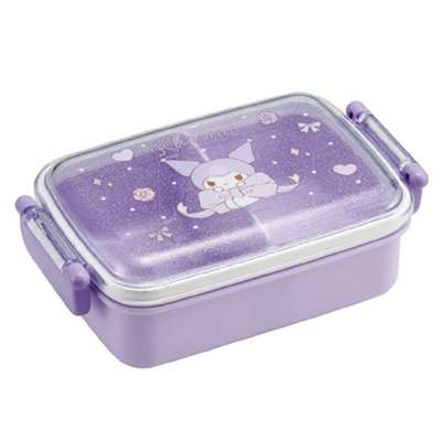 Kuromi Character Big Ribbon Single-Tier Dome Square Lunch Box (686634)