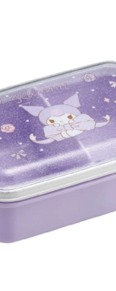 Kuromi Character Big Ribbon Single-Tier Dome Square Lunch Box (686634)