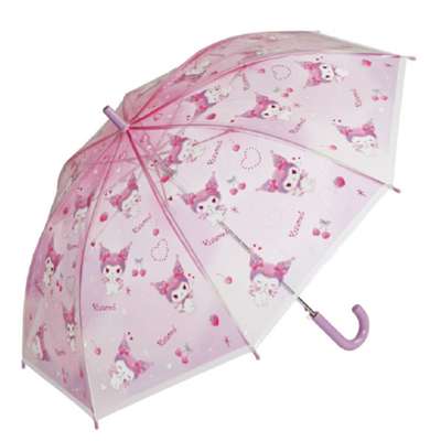 Kuromi Love Love Character Children's 55cm POE Transparent Umbrella (Japan) 631801