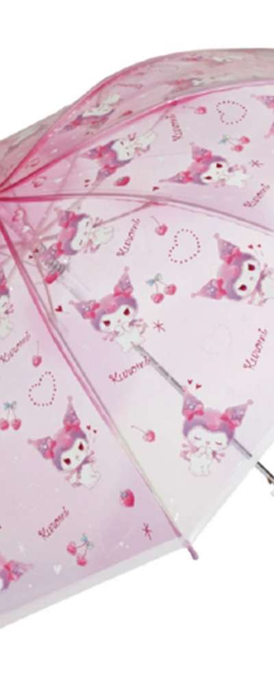 Kuromi Love Love Character Children's 55cm POE Transparent Umbrella (Japan) 631801
