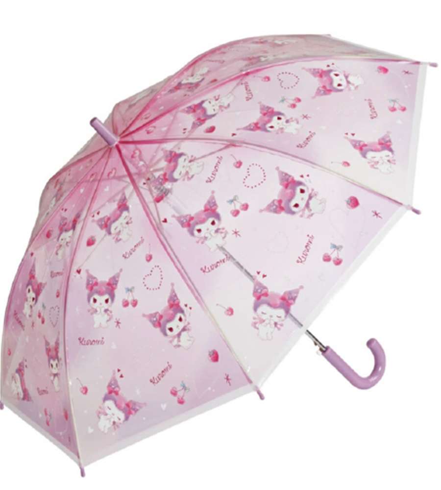 Kuromi Love Love Character Children's 55cm POE Transparent Umbrella (Japan) 631801