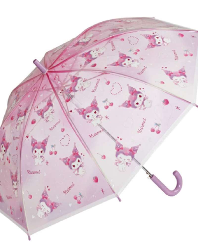 Kuromi Love Love Character Children's 55cm POE Transparent Umbrella (Japan) 631801