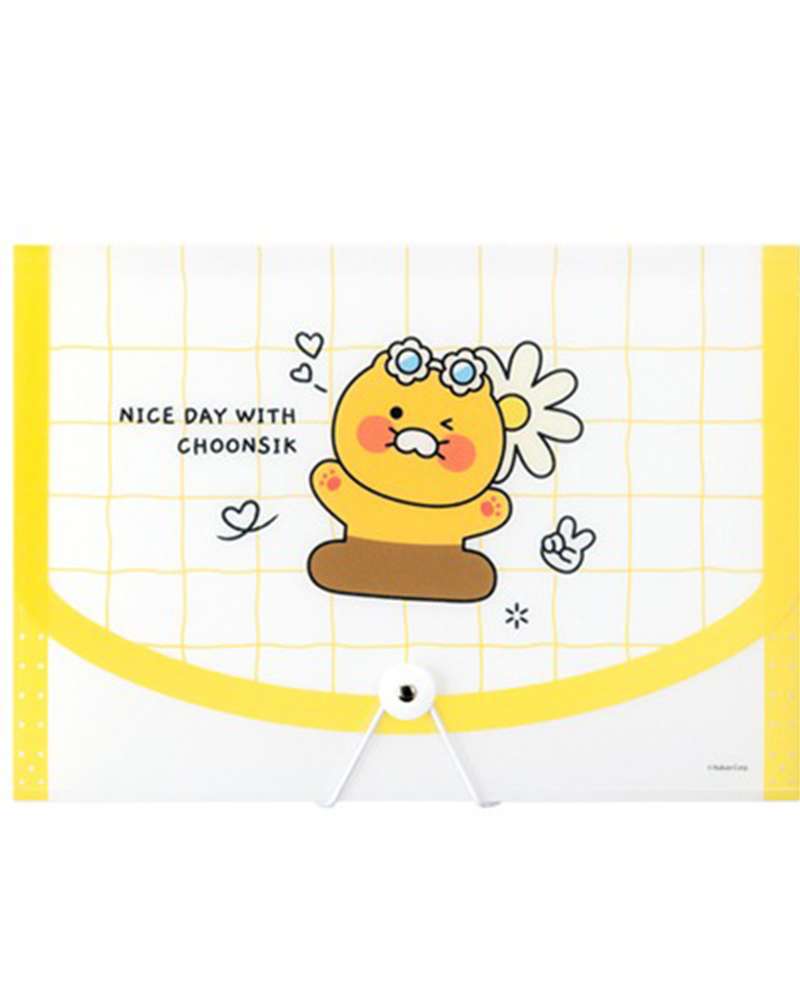 Kakao Friends Choonsik Character 12-Pocket Accordion File (Say Cheese) 205078