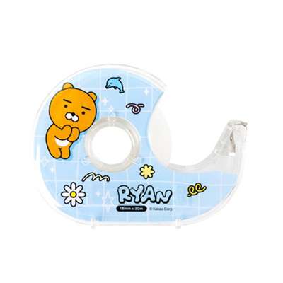 Kakao Friends Ryan Character Transparent Tape Cutter Set (Say Cheese) 205245