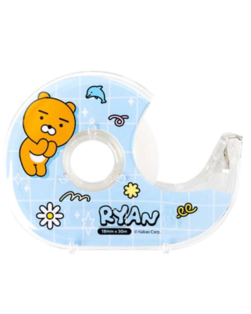 Kakao Friends Ryan Character Transparent Tape Cutter Set (Say Cheese) 205245
