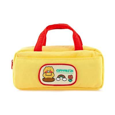 Kakao Friends Chunsik Character Handle Plush Pencil Case Pouch (Say Cheese) 205337