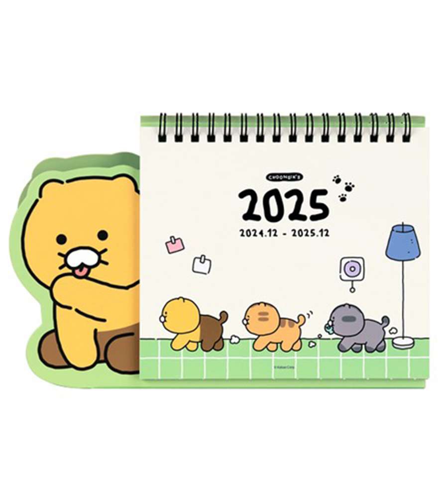 Kakao Friends Choonsik Ordinary 2025 Desk Calendar (Green) 203616