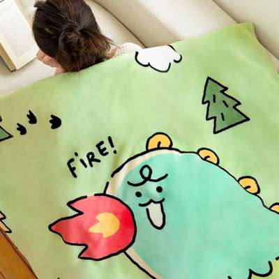 Kakao Friends Jordy Character Dino Large Fleece Lap Blanket 202664