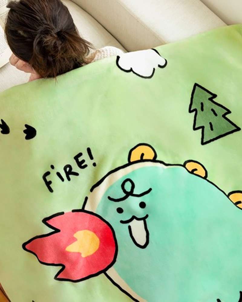 Kakao Friends Jordy Character Dino Large Fleece Lap Blanket 202664