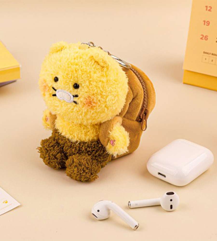 Kakao Friends Choonsik Bread-Shaped Plush Earphone Pouch Keyring Bag Charm 201131