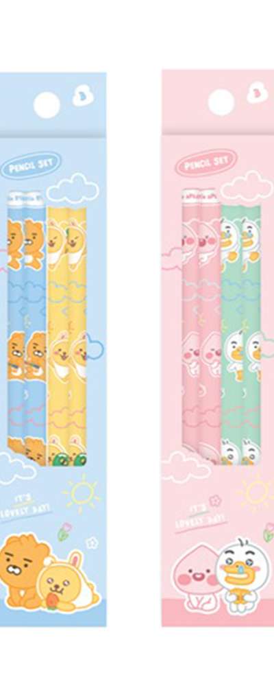 カカオフレンズ リトルフレンズ キャラクター ラブリー 4本鉛筆 2pセット 215510