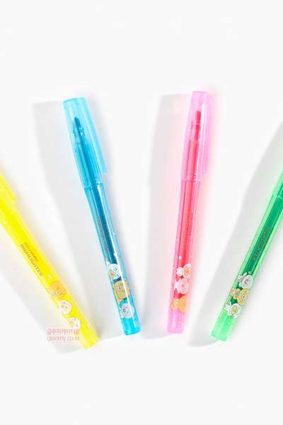 カカオフレンズ リトルフレンズ ピンク、イエロー蛍光ペン 4本セット(春の花) 639031