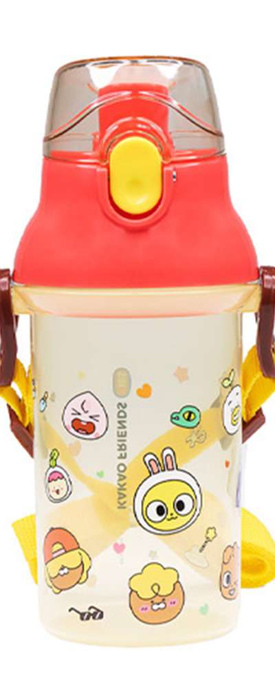 カカオフレンズ キッズ キャラクター アンカー ワンタッチ ショルダーストラップ ミニ ウォーターボトル(360ml) 583302