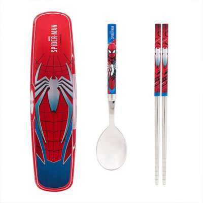 Spider-Man Character Lightweight Vacuum Stainless Steel Utensil Clear Set 588666