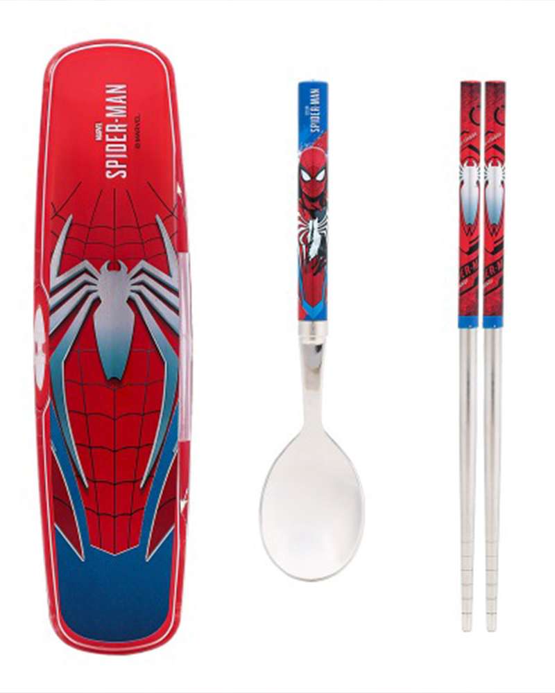 Spider-Man Character Lightweight Vacuum Stainless Steel Utensil Clear Set 588666