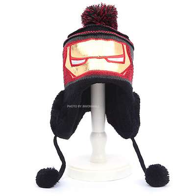 Iron Man Face Knit Beanie Kids Hat