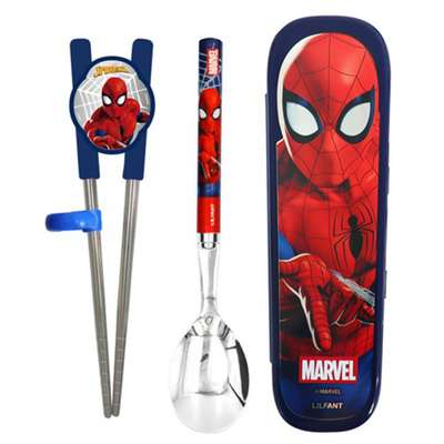 Marvel Spider-Man Character Training Chopsticks Spoon Glider Utensil Case (Stage 2) 575949